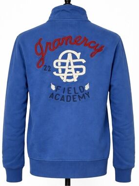 Y2K J. Crew Varsity "Vintage Fleece" Gramercy Field zip sweatshirt cardigan. M